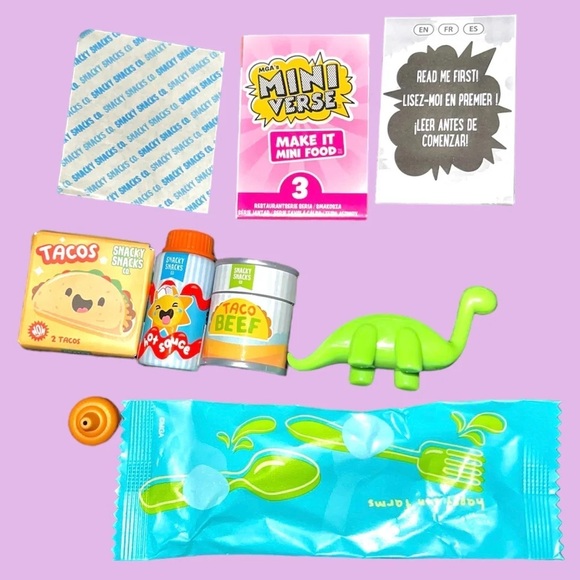 Miniverse Dinosaur Crunchy Tacos Diner Series 3 NWT - Picture 3 of 3